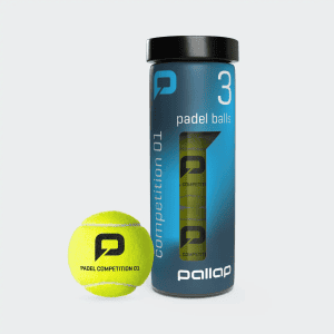 Padel balls in container and on court for Melbourne padel courts.
